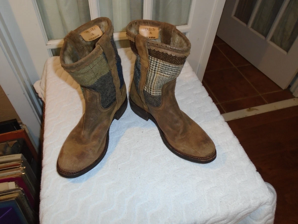 steve madden brown patchwork boots
