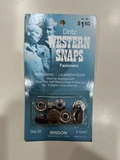 Vintage NOS Snaps Copper SNAP FASTENERS Button Western Shirt Dritz Size 24