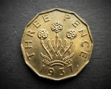 1937 GEORGE VI THREEPENCE FULL LUSTRE / SNIFF'S  ANCIENT COINS T-6