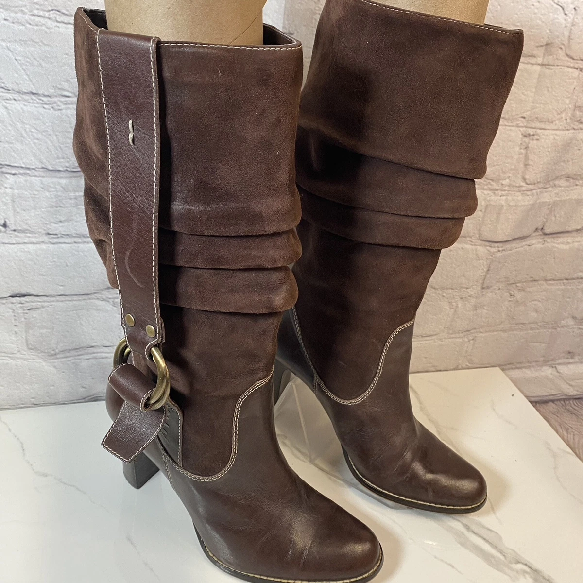 Nine west clearance brown leather boots