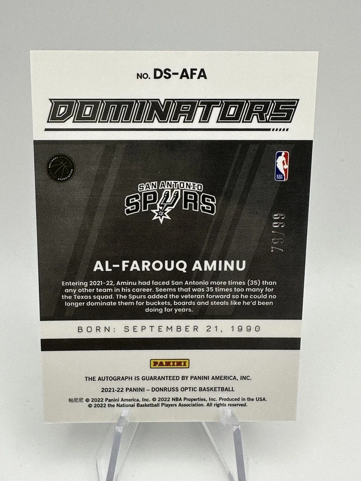 2021-22 Donruss Optic Al-Farouq Aminu Dominators Auto Autograph 79/99 - Image 2 of 2