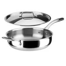 Wholeclad Triply Stainless Steel Saute Pan With Lid 3 Quart Kitchen Induction Co