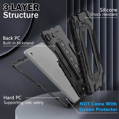 Samsung Galaxy Tab A9 2023 (8.7 inch) Shockproof Cover with Built-in Stand-Black - Picture 9 of 11