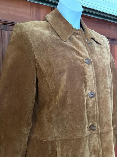 Style & Co. Suede Pants Coat Suede Coat Size Large - Picture 2 of 9