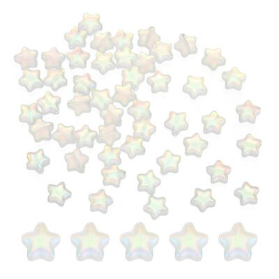 200 Pcs 8mm Crystal Star Beads, Glass Spacers Bead, Frosted AB - Main Image