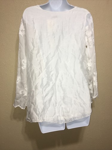 Elena Baldi Top Silk BLEND IVORY Blouse Size S/P NEW - Picture 5 of 6