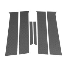 6 Pcs Pillar Window Trim For Chevy Aveo 2007-2011 Carbon Fiber Pattern Black
