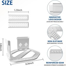 Fitted Sheet Holders for Corners,Lock Sheet Holders,No More Loose Sheets 4 pack