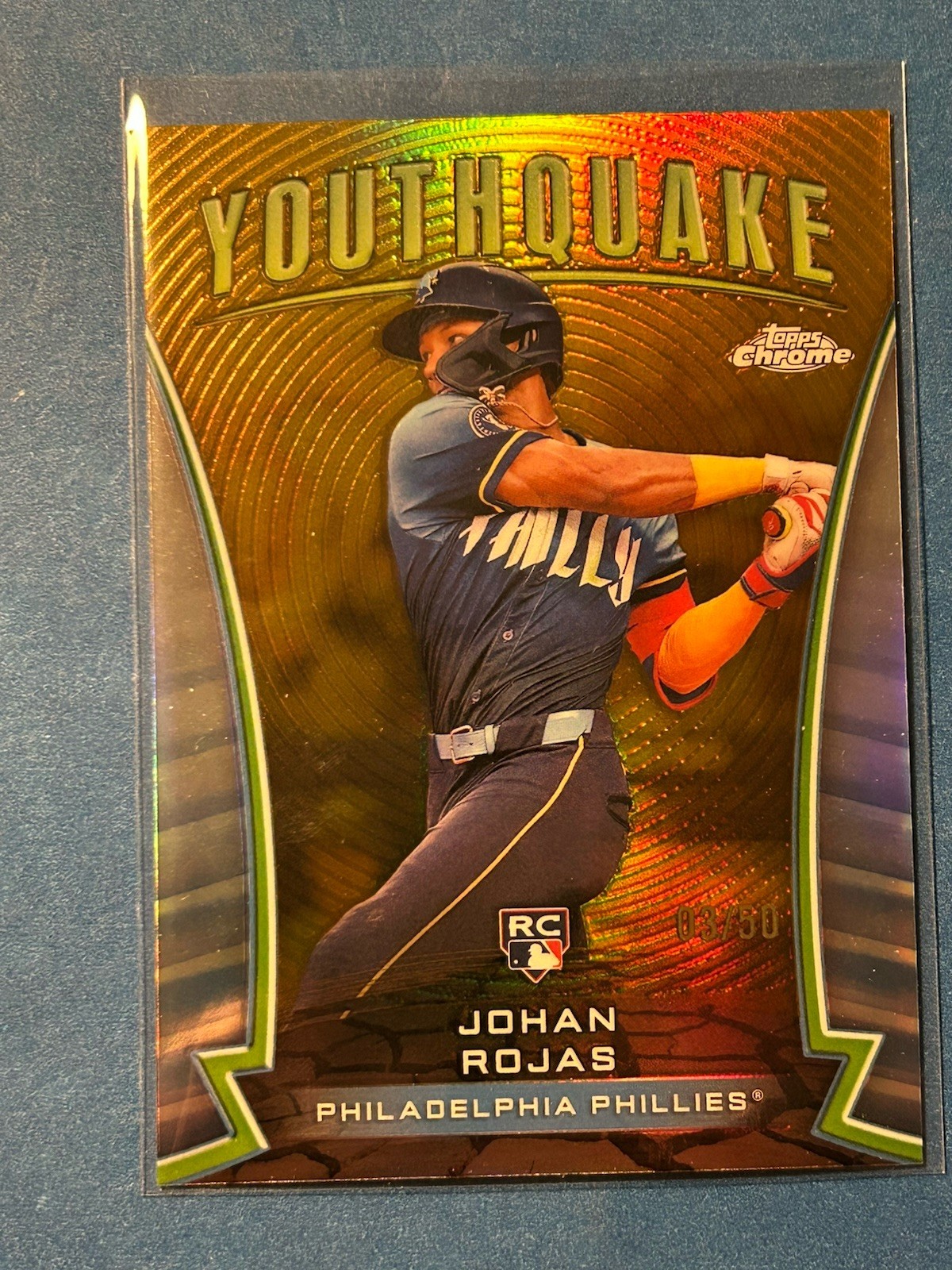 2024 Topps Chrome Update YQ-88 Johan Rojas RC Youthquake Gold Refractor #03/50