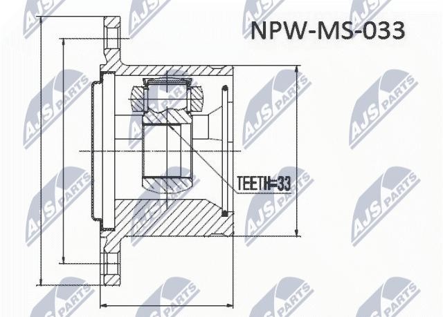 Nty Gelenksatz, Antriebswelle Vorderachse Rechts Npw-Ms-054 Für Mitsubishi - Bild 4