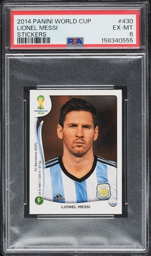 2014 Panini World Cup Stickers Lionel Messi #430 PSA 6 EXMT