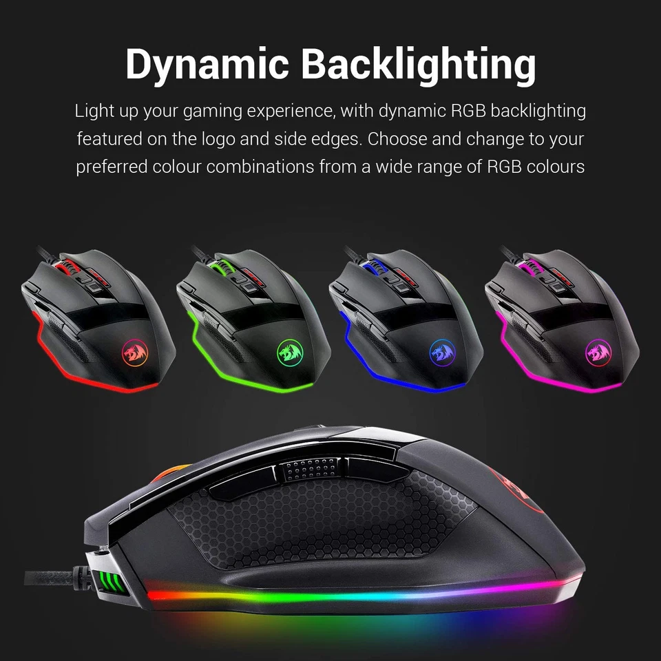 M801 Gaming Mouse, RGB PC Gaming Mouse MMO with 9 Programmable Buttons Macro ... - Image 2 of 4