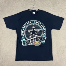 Vtg Dallas Cowboys T-shirt Men’s Large Blue 1995 NFL Superbowl 90s Logo 7 USA