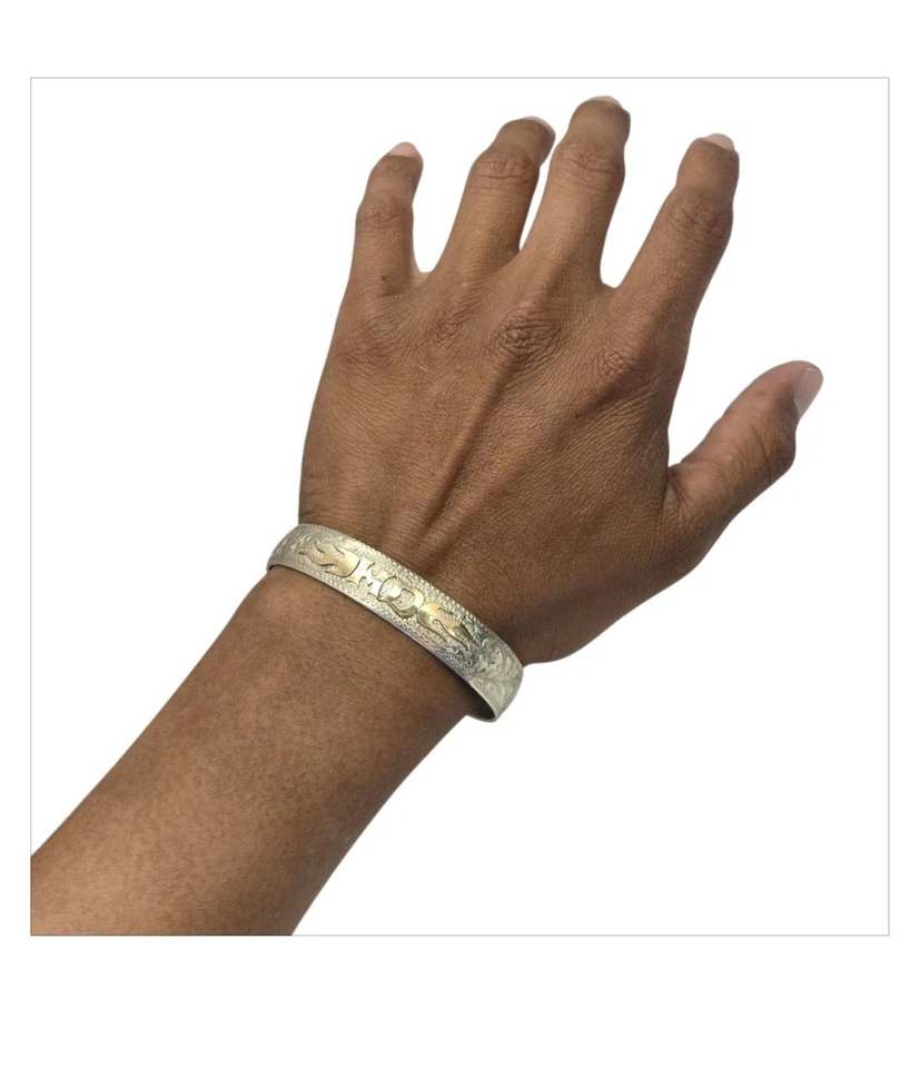 Vintage Sterling Silver Harley Davidson 14kgold Emblem Bracelet - Image 4 of 4