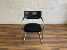 Vitra Visavis Besucherstuhl Freischwinger schwarz chrom