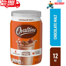 Ovaltine Chocolate Malt Powdered Drink Mix for Hot and Cold Milk Canister 12 oz
