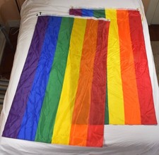 Rainbow Pride Flags X2 Premium Waterproof Polyester 60" X 36" Pre-Owned