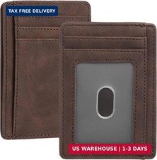 Compact Slim Minimalist Front Pocket RFID Blocking Wallet for Men and Women Leat