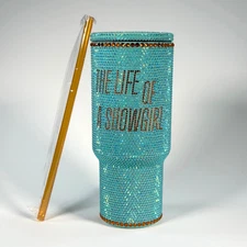 Taylor Swift The Life of a Showgirl Glitter Tumbler 30oz Mint Green