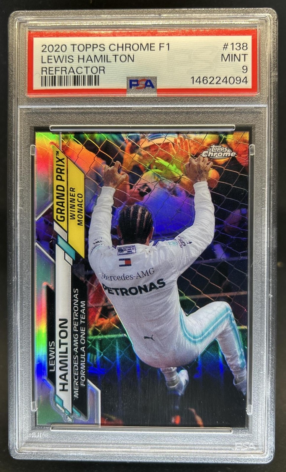 2020 Topps Chrome F1 Formula 1 Lewis Hamilton Refractor #138 PSA 9
