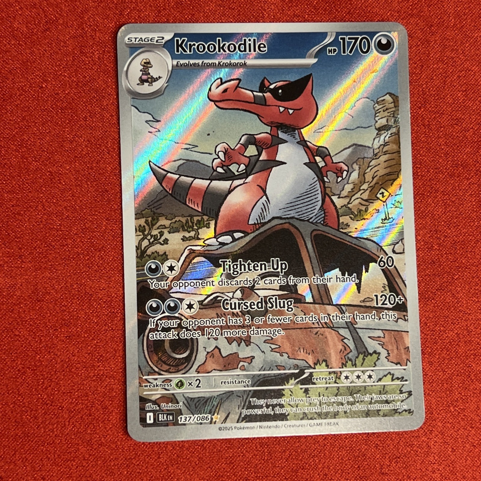 Pokemon Krookodile 137/086 Sv: Black Bolt Holo Illustration Rare