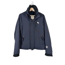 Vintage Abercrombie Fitch Jacket Mens Small Blue A F Logo Fleece Lined Warm