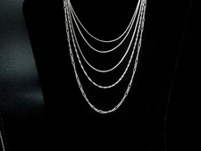 Lot of 5 sterling silver 18inch chains, all different styles one low price 