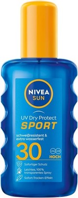 Nivea Sun UV Dry Protect Sport Sonnenspray LSF30 200ml Wasserfest Sonnenschutz