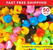 50 pcs Rubber Ducks Bulk Set Assorted Melange Duckies for Jeep Ducking Bath Toys