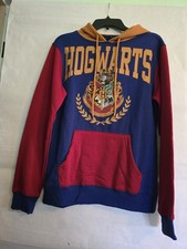 Official Harry Potter Hogwarts Crest Logo Colorblock Men's Hoodie Size Small NWT