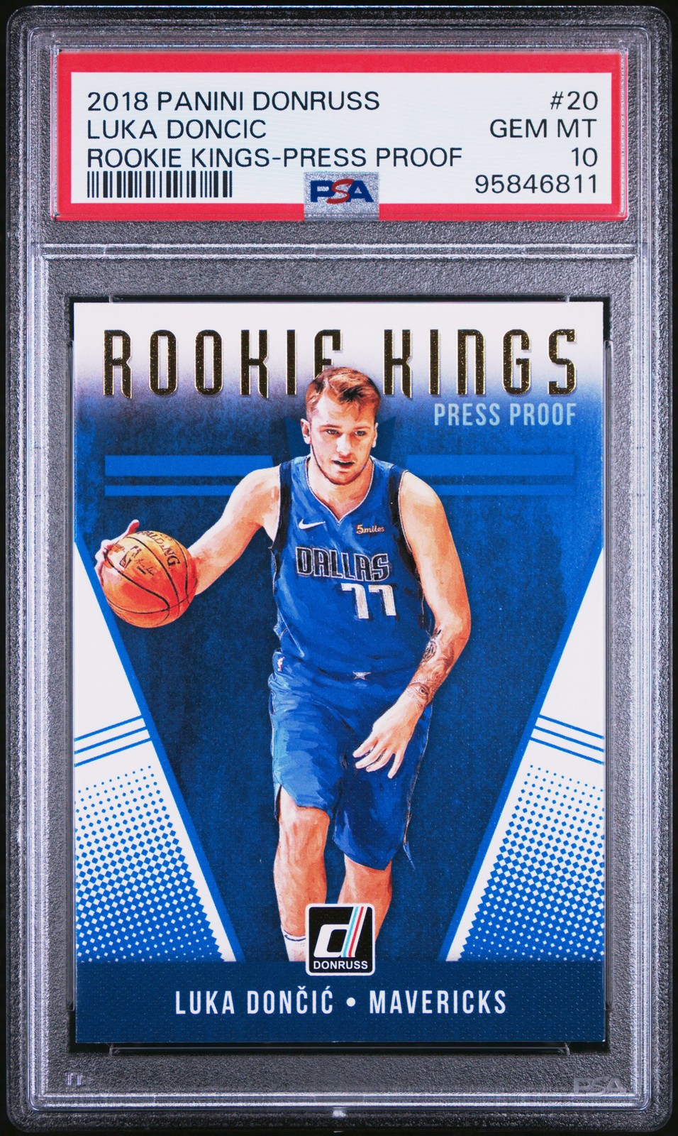 2018 PANINI DONRUSS ROOKIE KINGS PRESS PROOF #20 LUKA DONCIC RC PSA 10 view 1