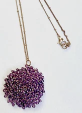 Riccova Purple Amethyst CZ Pendant Necklace & Rhodium Brass Plated Cable Chain