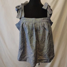 a.n.a NWT Linen Blend Flowy Tank With Tie Straps Women's Size Large