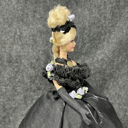 Vtg OOAK Barbie Doll 1991 Head Body Custom Black Gown Makeup Hair Floral Updo - Picture 6 of 17