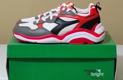 Diadora Whizz Run 174340-C8021 Mens White Mesh Lace Up Lifestyle Sneakers Shoes