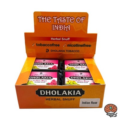 Dholakia Herbal Snuff INDIAN ROSE 12x 9g Dose Schnupfpulver
