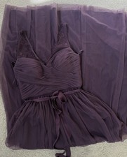 Anthropologie Hitherto BHLDN Fleur Bridesmaid Dress-size 6 Mauve Purple Lace