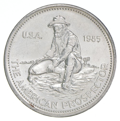 1985 1 Troy Oz. .999 Silver Engelhard American Prospector Silver Round *3561