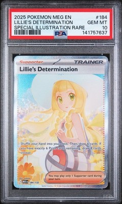 PSA 10 Pokemon TCG 2025 Mega Evolution #184 Lillie'S Determination