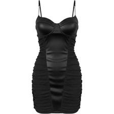 Y2k Black Cocktail Dress Large Rhinestone Satin Y2k Glam Night Out LBD Party