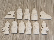 Ready to Paint Ceramic Bisque ~ Alberta Molds ~ Children Nativity Ornaments 11pc