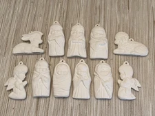 Ready to Paint Ceramic Bisque ~ Alberta Molds ~ Children Nativity Ornaments 11pc