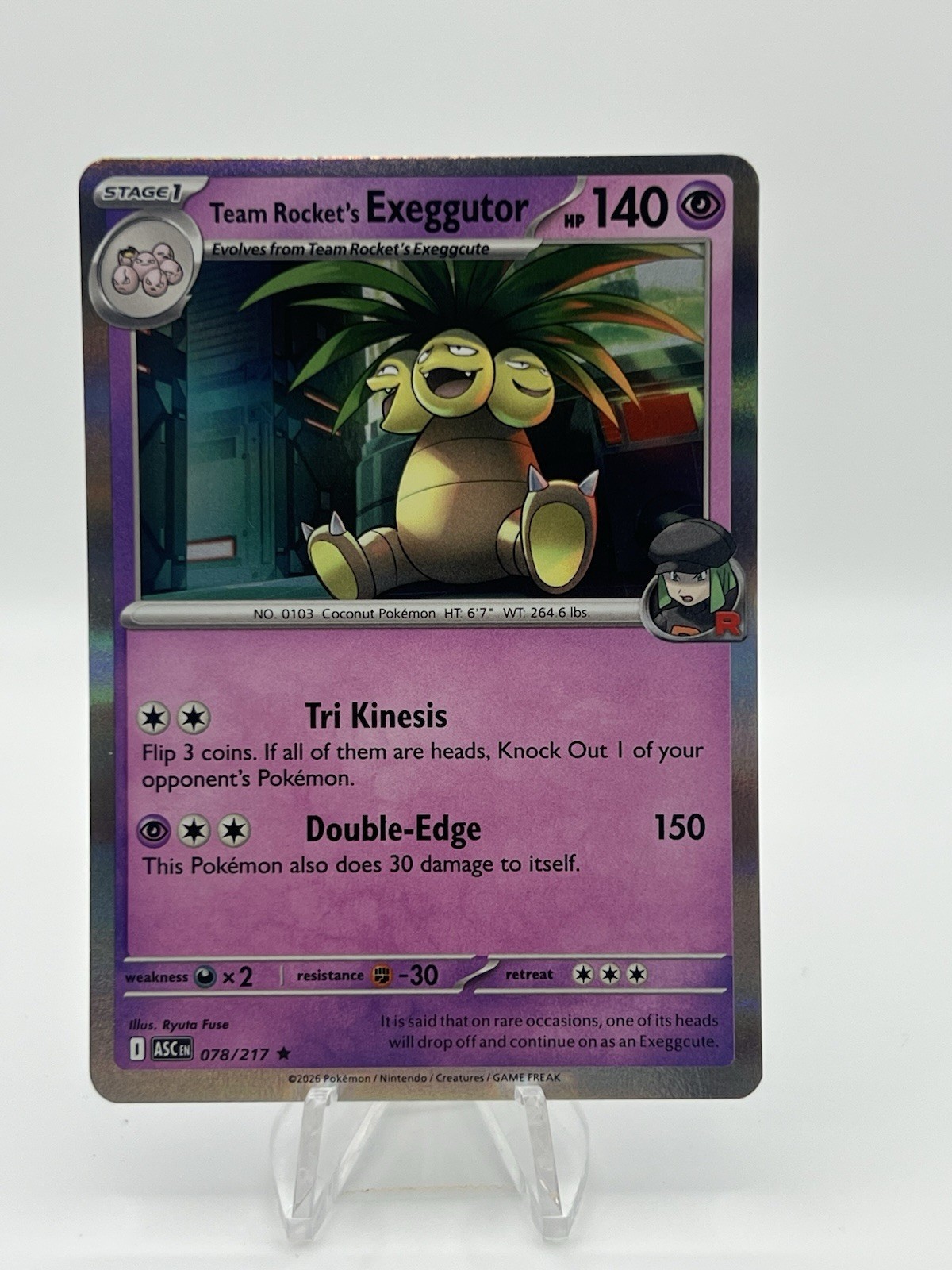 Team Rocket's Exeggutor 78/217 Holo Ascended Heroes Pokemon NM