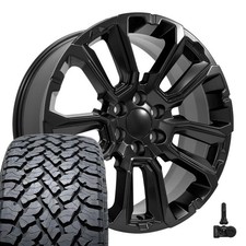 Oe Wheels Cv68 22x9 Black Rims 28545r22 At Tires Tpms Set 6x139.7