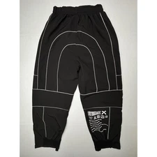 11 BY BBS DARK Mens Black Tech Pants Streetwear Medium WIDE LEG Edgy Hipster EUC