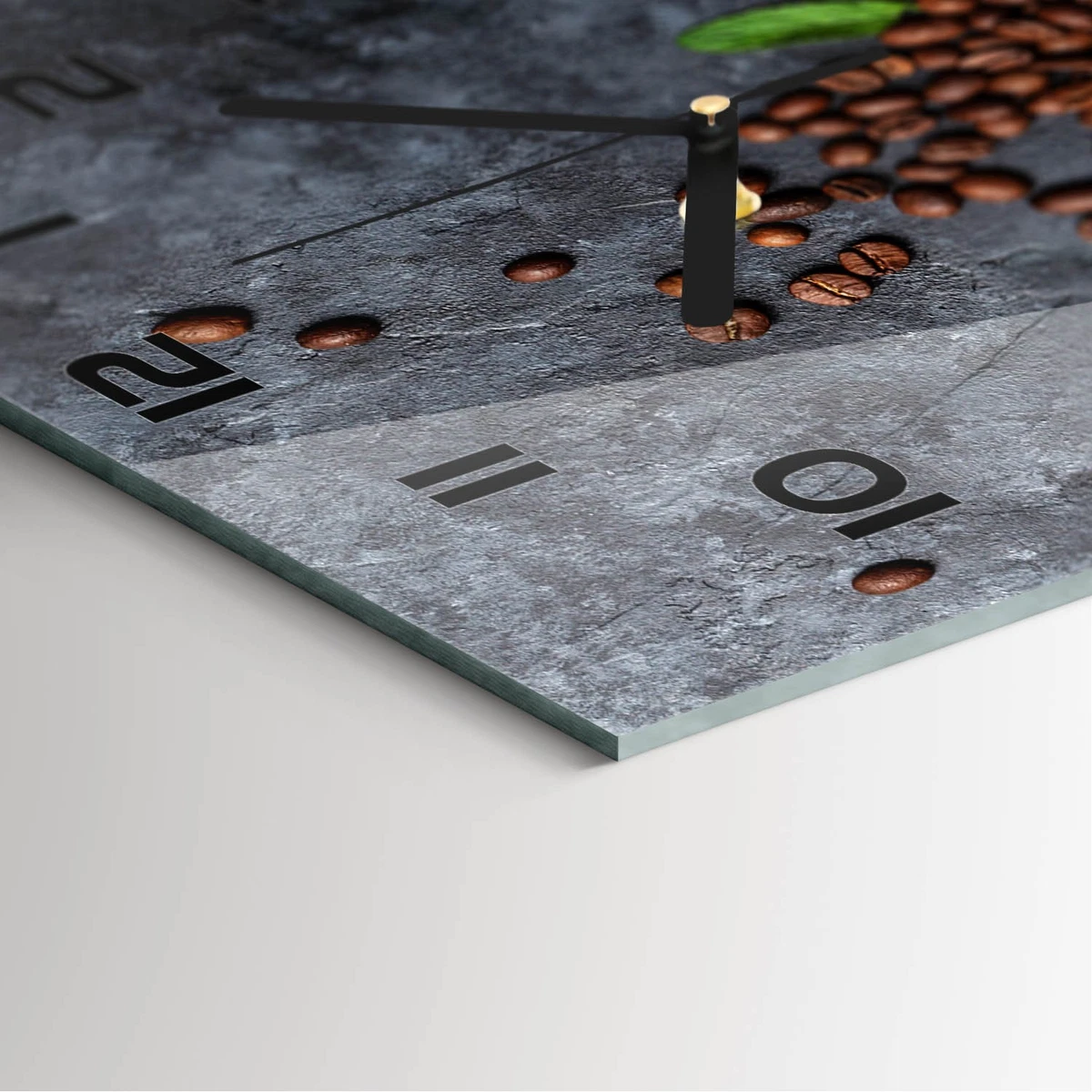 Reloj de Pared Rectangular Vertical Elegante Silencioso Granos de Café 30x60 cm
