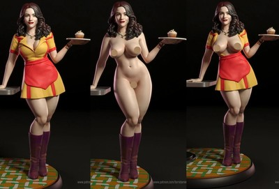 #ad Max 2 Broke Girls Standing Unpainted 3D Printing Resin Kits Figurine Movie Model $107.07