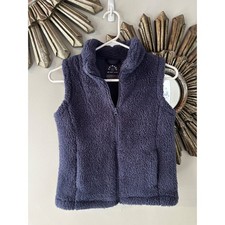 Primary Kids Navy Sherpa Fleece Zip Vest Cozy Minimalist 10