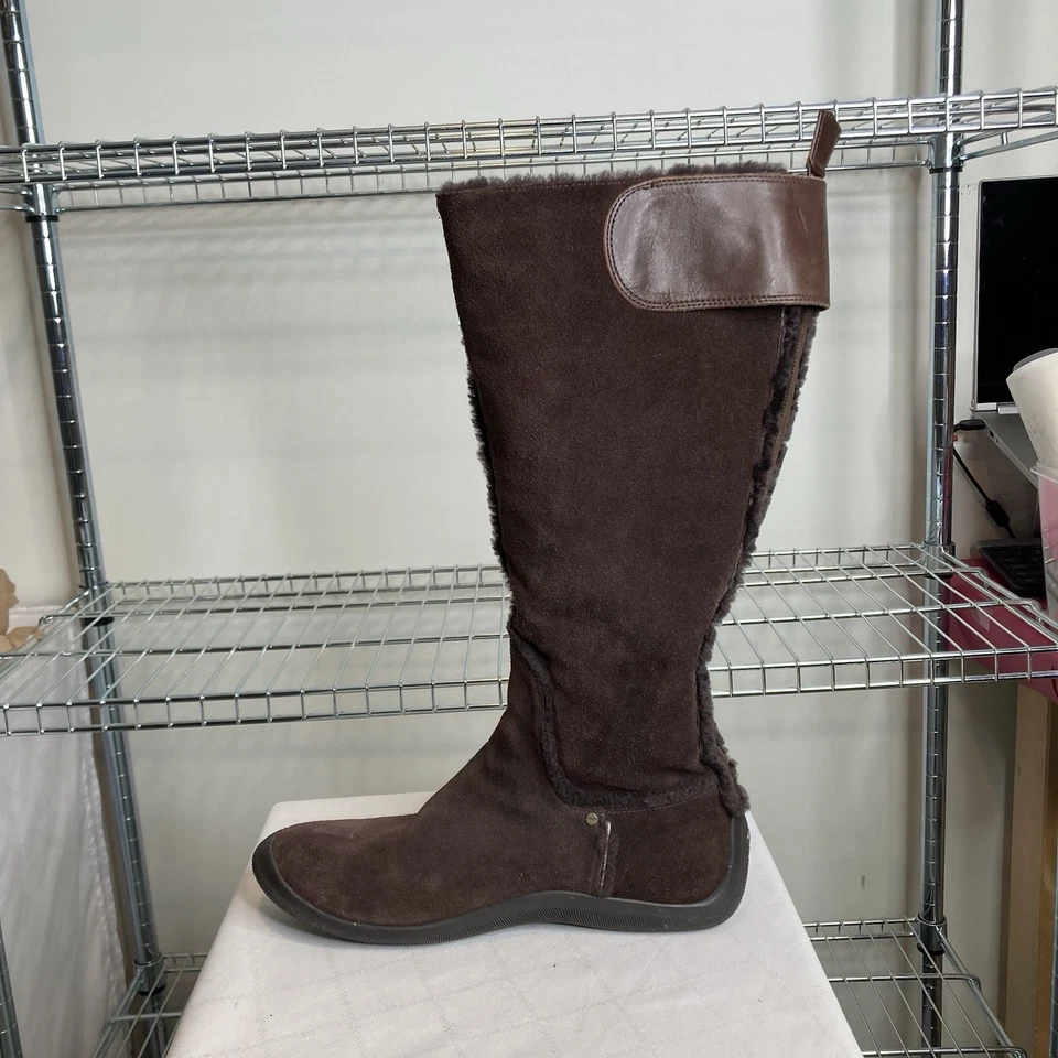 G 系列耐克 Air 女式棕色麂皮绒人造剪绒衬里靴子 8.5B 码 — 第 3/4 张图片