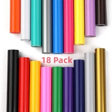 HTVRONT 18/14 Pack 12X3ft Multi Colors Permanent Adhesive Vinyl Roll for Cricut